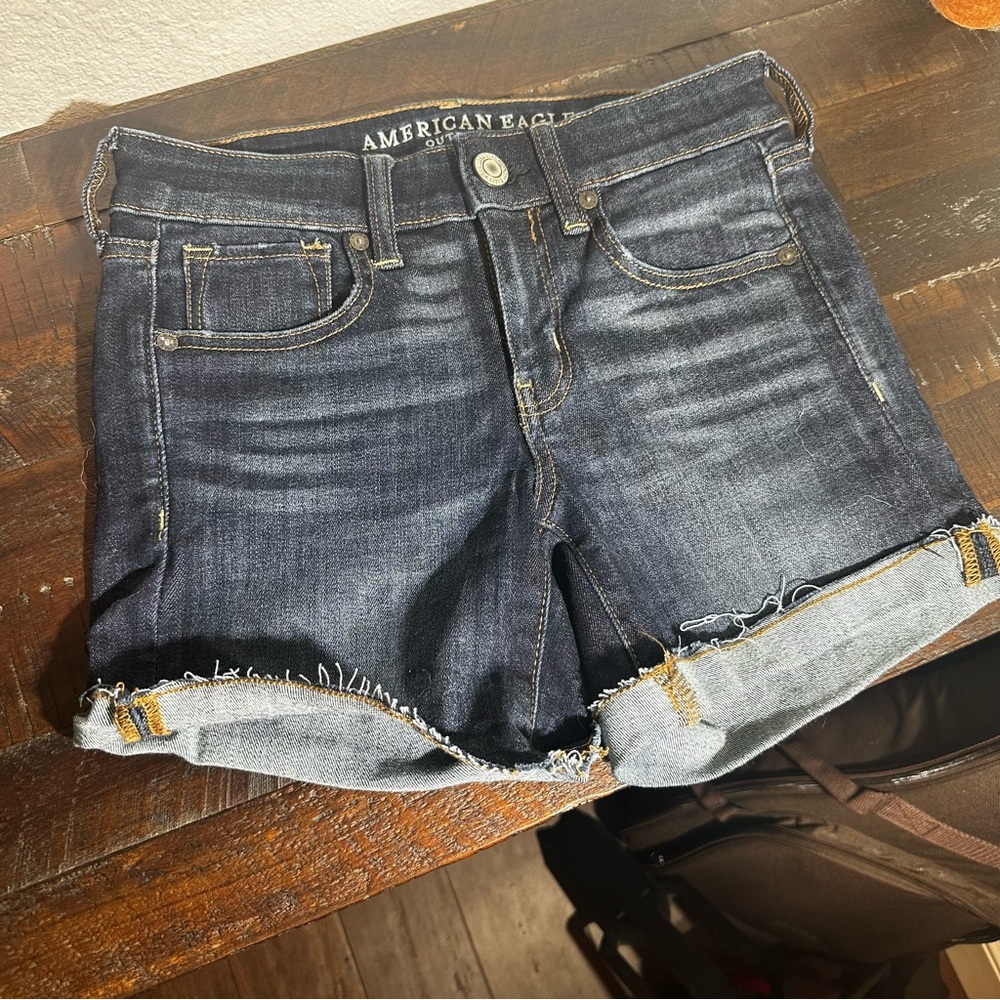 American Eagle Outfitters Women's Dark Blue Jean Shorts